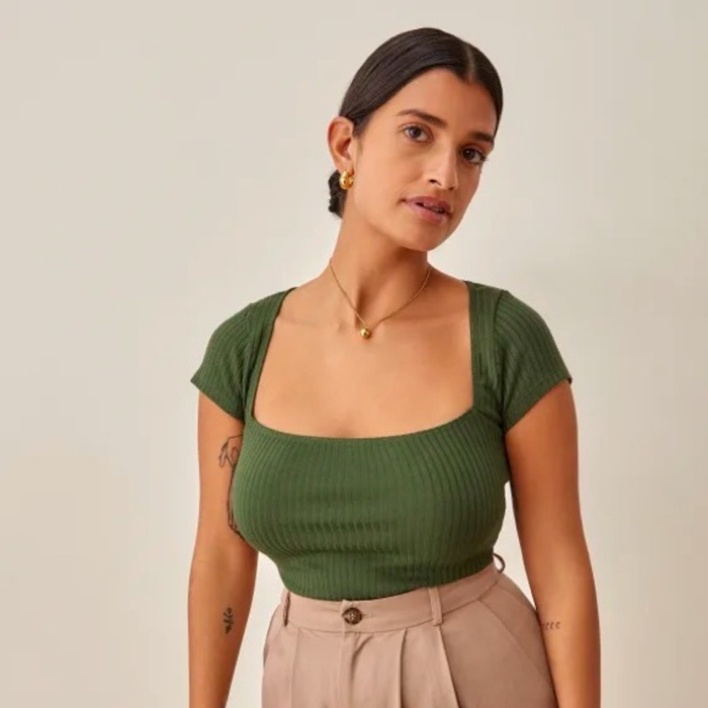Reformation Olive Bardot Top